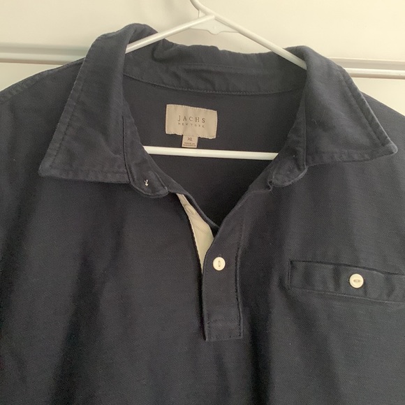 Mens JACHS NEW YORK Black Collared Short sleeve POLO T-Shirt - Picture 2 of 8